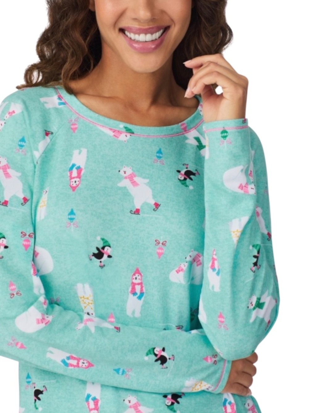 Cuddl Duds Women's 2-Pc. Printed Jogger Pajamas Set - Aqua Print Size XL - NWT - Picture 3 of 3